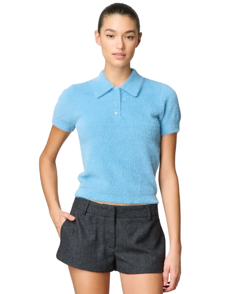 Glassons Fluffy Knit Polo Top